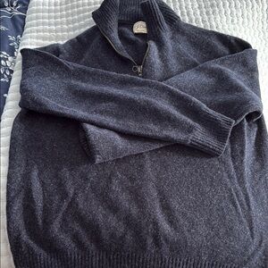 J. Crew Blue Zip Up Sweater Cozy Knit Design